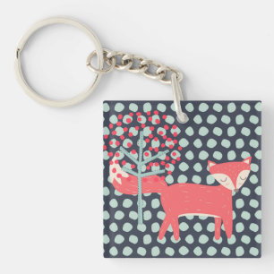 Retro Fox Key Ring