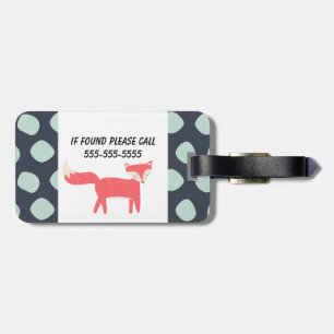 Retro Fox Luggage Tag