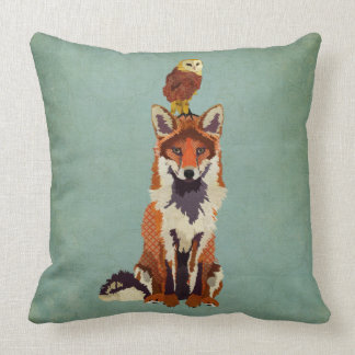 Retro Fox & Owl Pillow