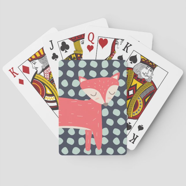 Retro Fox Playing Cards (Back)