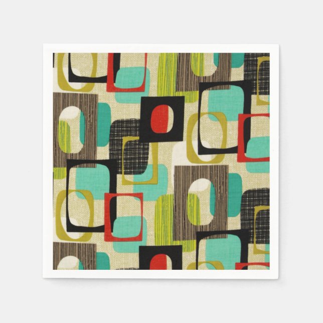 Retro Framed Tan Napkin (Front)