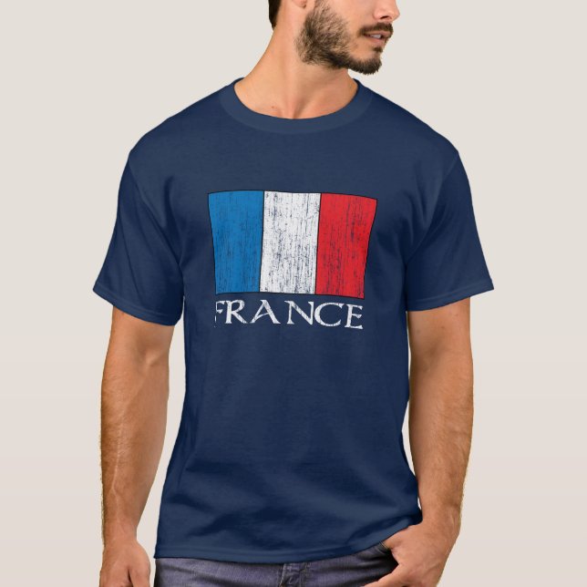 Retro France Flag t-shirt (Front)