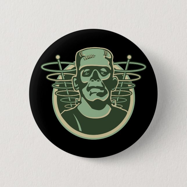 Retro Frankenstein 6 Cm Round Badge (Front)