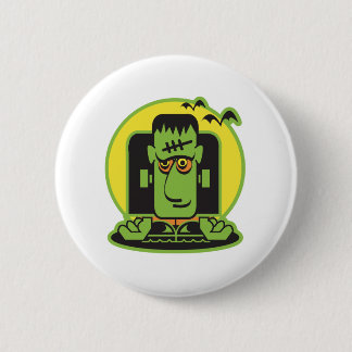 retro frankenstein design 6 cm round badge