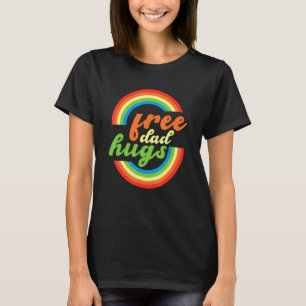Retro Free Dad Hugs Lgbt Month For Men Women T-Shirt