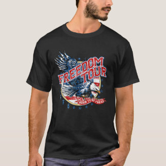 Retro Freedom Tour 1776 America 4th Of July Eagle  T-Shirt