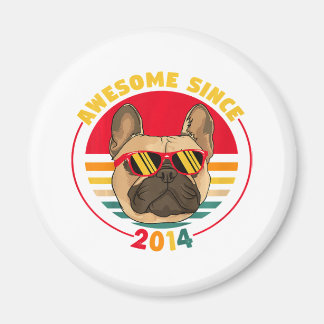 Retro French Bulldog Awesome Since 2014 Magnet