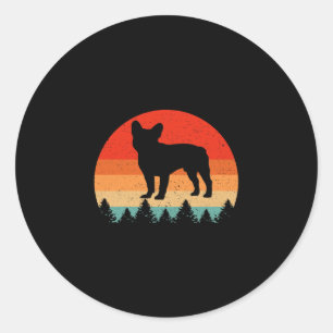 Retro French Bulldog Dog Lover French Bulldog Classic Round Sticker