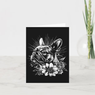 Retro French Bulldog Dog Lover Tattoo Style _1 Card