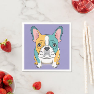 Retro French Bulldog Napkins