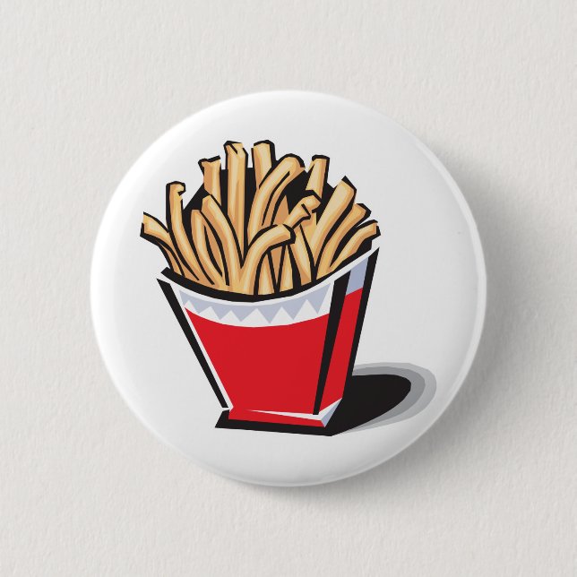 retro french fries design 6 cm round badge (Front)
