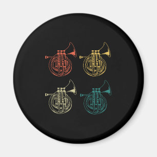 Retro French Horn Instrument Gift Music Horn Magnet