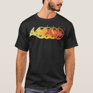 Retro French Horn Player Hornist Brass Instrument  T-Shirt