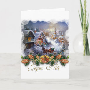 Retro French Joyeux Noel Christmas Card