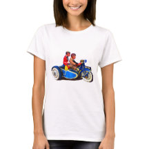RETRO FRENCH MOTOROCYCLE + SIDECAR T-SHIRT