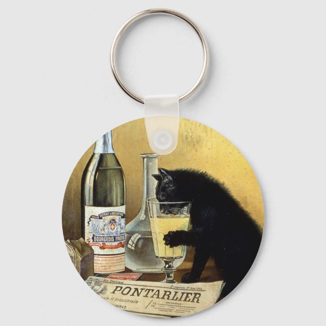 Retro french poster "absinthe bourgeois" key ring (Front)