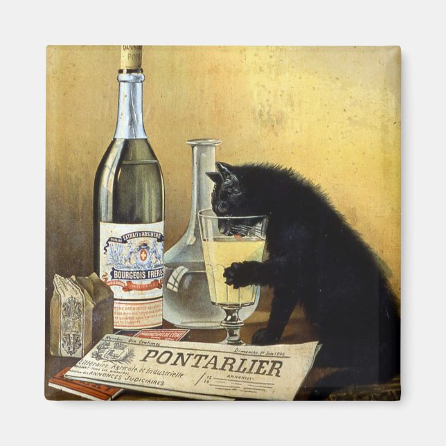 Retro french poster "absinthe bourgeois" magnet (Front)