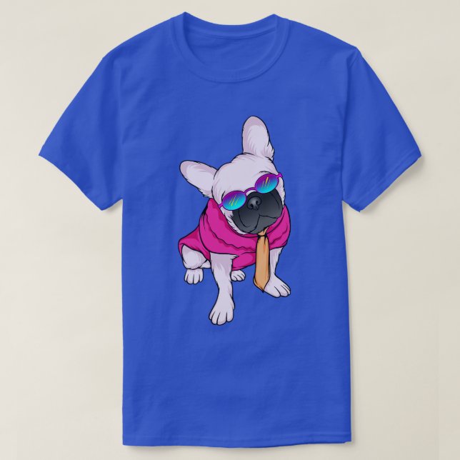 Retro Frenchie 90s Style French Bulldog wearing Su T-Shirt (Design Front)