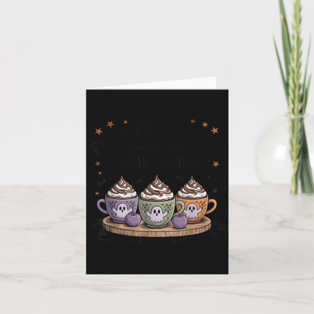 Retro Freshly Boo'd Coffee Lovers Boujee Ghost Hal Card (Front)