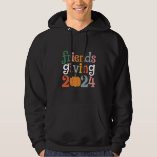 Retro Friends Giving 2024 Thanksgiving Fall Hoodie