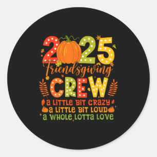Retro Friendsgiving Squad 2025 Thanksgiving Group  Classic Round Sticker