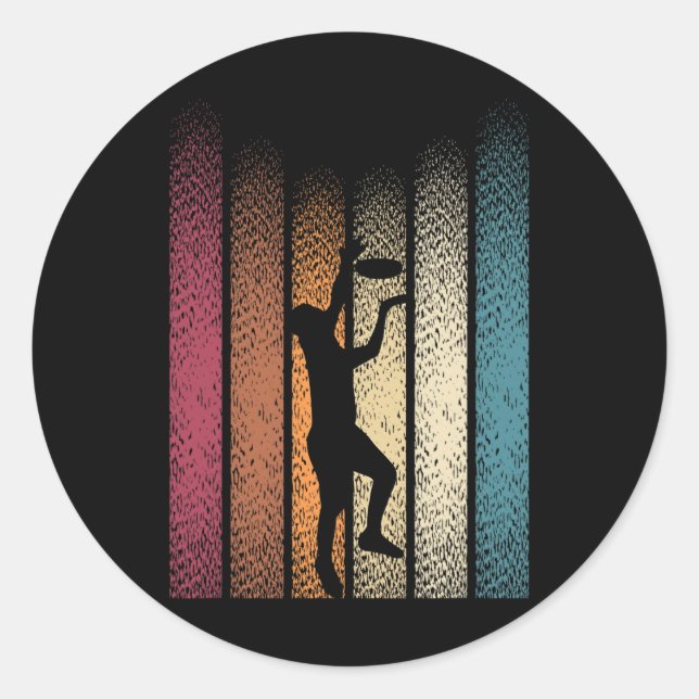 Retro Frisbee Disc Golf _1  Classic Round Sticker (Front)