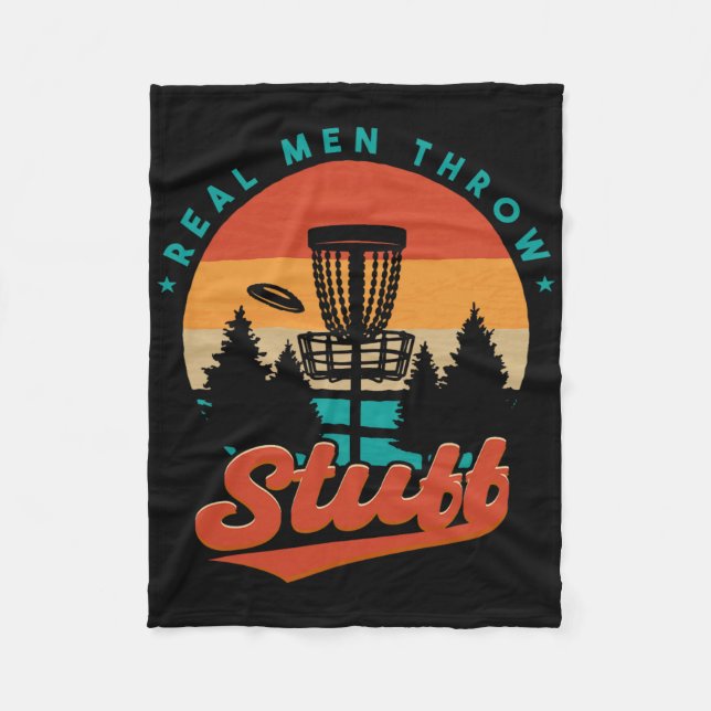 Retro Frisbee Golf Disc Golf Funny  Fleece Blanket (Front)