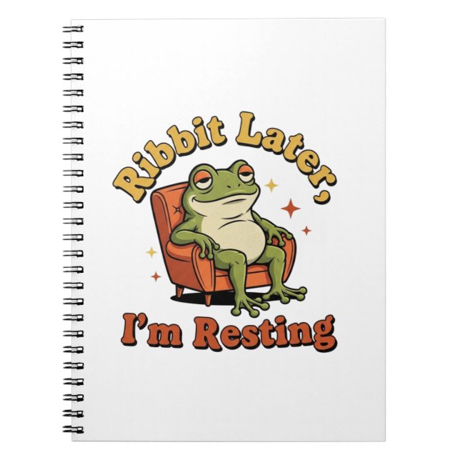 Retro Frog Funny Quote Lined Notebook (Front)