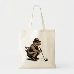 Retro Frog Funny Retro Frog Golf Lover Tote Bag