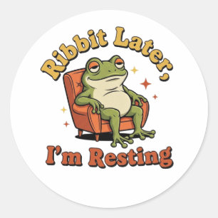 Retro Frog Resting Quote Vinyl Sticker