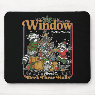 Retro From The Windows To The Walls Funny Raccoon Mouse Pad