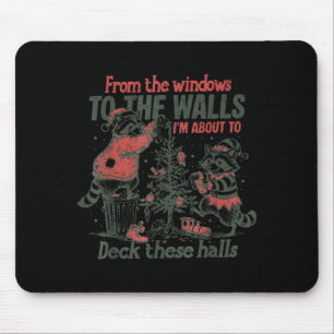 Retro From The Windows To The Walls Funny Raccoon  Mouse Pad