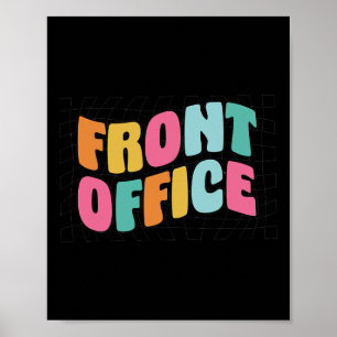 Retro Front Office Chequered Admin Team First Day Poster
