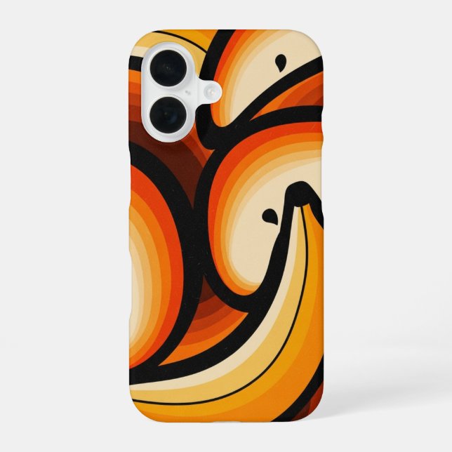 Retro Fruit Waves iPhone 16 Case (Back)