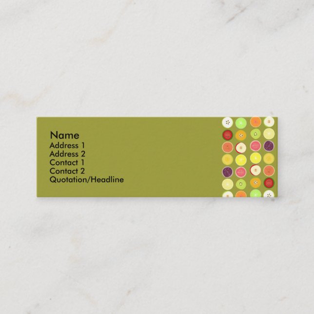 Retro fruits profile card (Front)