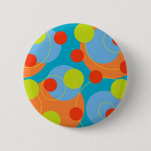 Retro Fruity Fun Bubbly Dots Cute Colourful Button