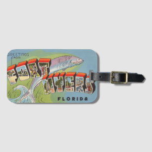 Retro Ft Myers Florida  Luggage Tag