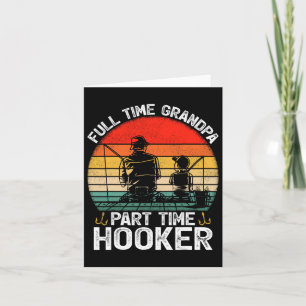 Retro Full Time Grandpa Part Time Fathers Day Fish Card