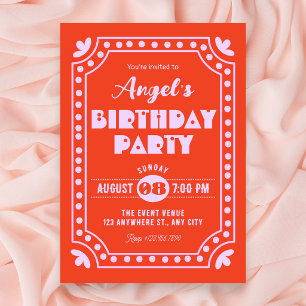 Retro fun birthday invitation