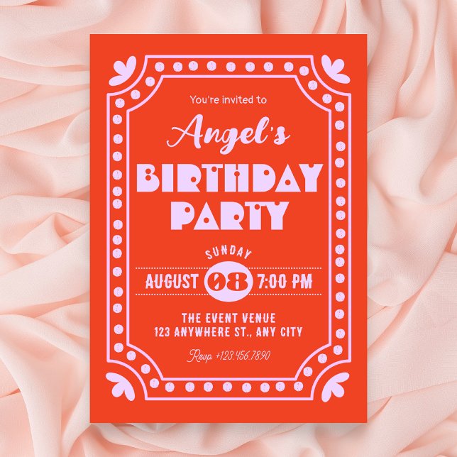 Retro fun birthday  invitation (Creator Uploaded)