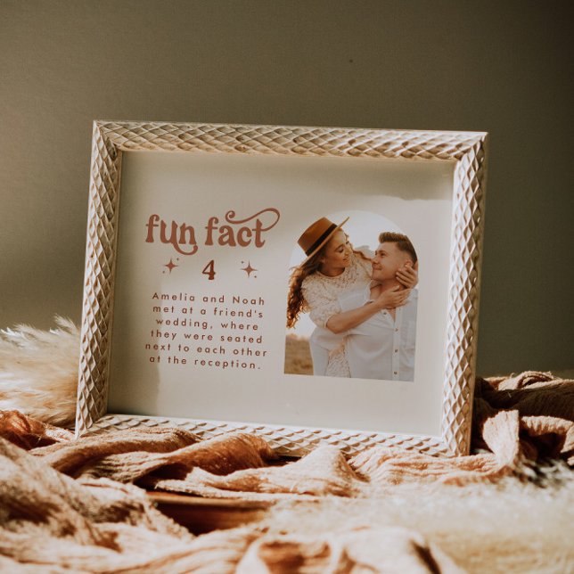 Retro Fun Fact Wedding Photo Table Number (Creator Uploaded)