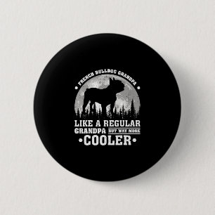 Retro Fun French Bulldog Grandpa Father's Day 6 Cm Round Badge