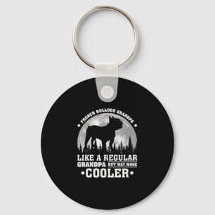 Retro Fun French Bulldog Grandpa Father's Day Key Ring