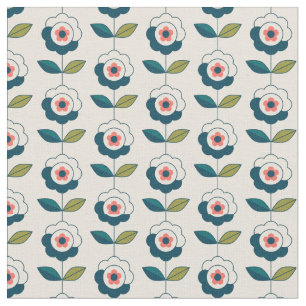 Retro Fun Garden Flower Pattern Fabric