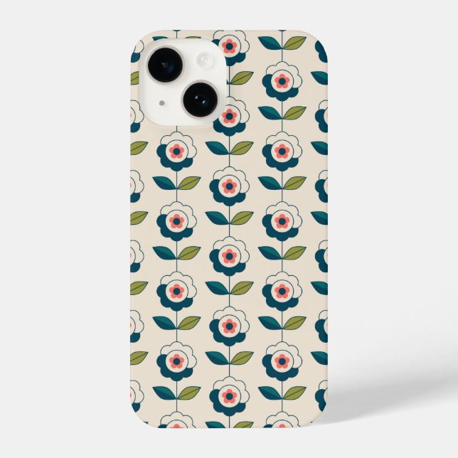 Retro Fun Garden Flower Pattern iPhone Case (Back)