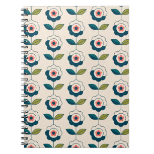 Retro Fun Garden Flower Pattern Notebook