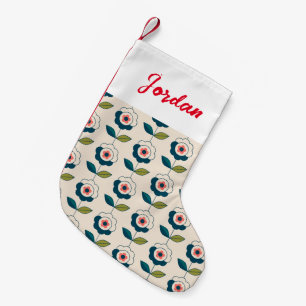 Retro Fun Garden Flower Pattern Small Christmas Stocking