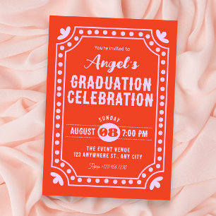 Retro fun graduation invitation