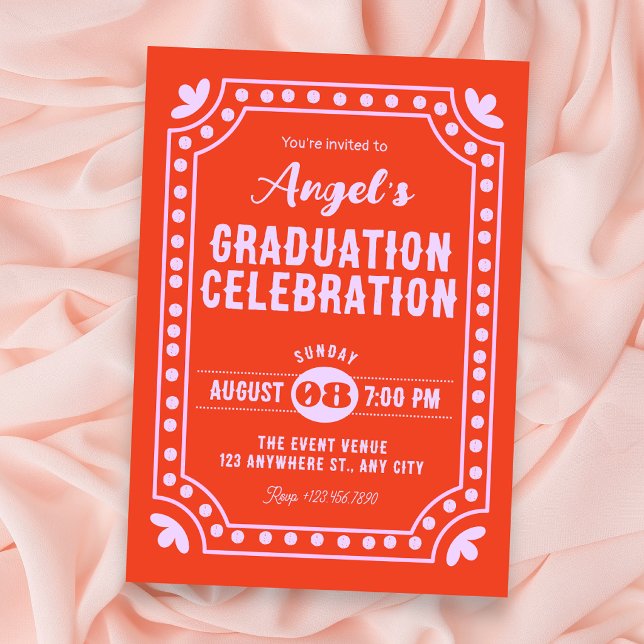 Retro fun graduation invitation (Creator Uploaded)