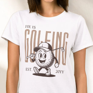 Retro Fun Humour Brown Personalised Golf Wife T-Shirt
